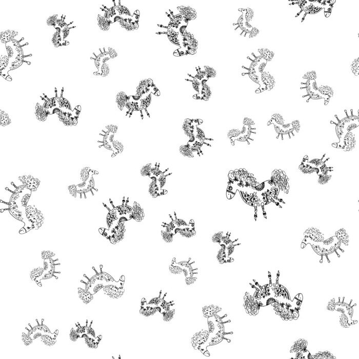 Bild Mit Bleistift gemalte Pferde auf weißem Hintergrund