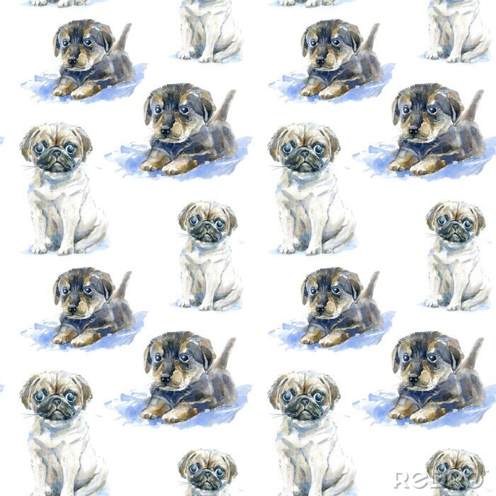 Bild Mit Bleistift skizzierte Hunde