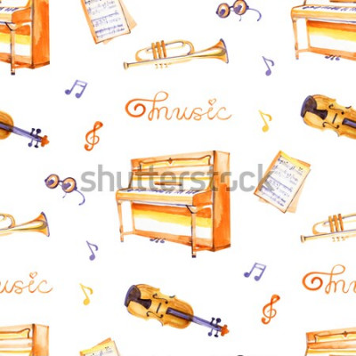 Bild Mit Farben gemalte musikalische Instrumente