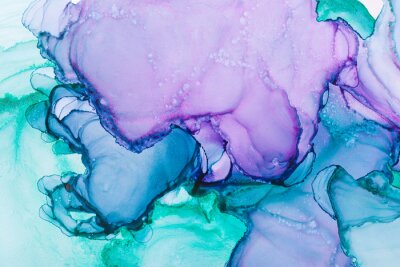 Modern hand painted artwork of abstract transparent alcohol ink background. Art for design