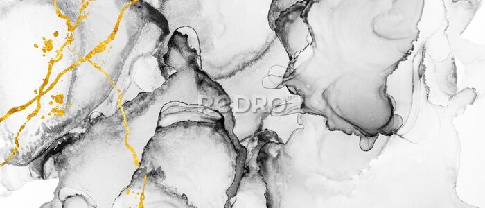 Bild Modern hand painted artwork of abstract transparent alcohol ink background. Art for design