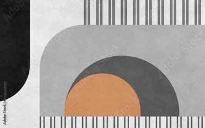 Bild Modern minimalist geometric line art illustration, abstract wallpaper background, carpet pattern