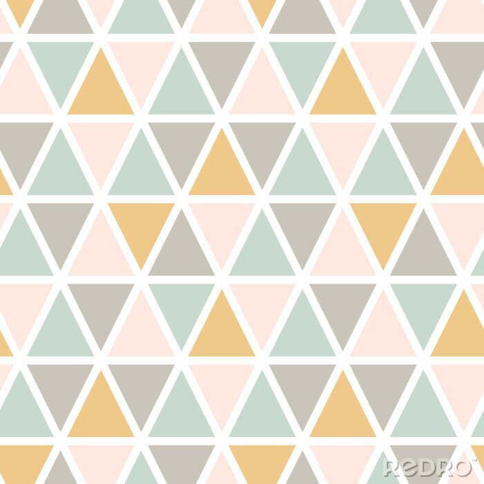 Bild Modernes abstraktes nahtloses Dreiecksmuster. Skandinavischer Stil. Pastellfarben Vektorhintergrund
