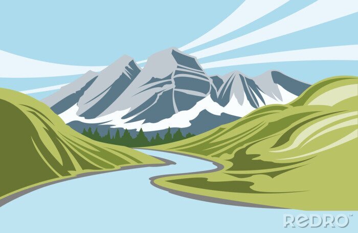 Bild Modernes Bergpanorama