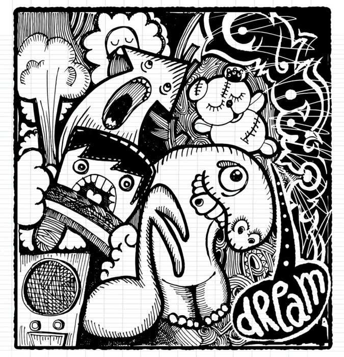 Bild Modernes Schwarz-Weiß Graffiti