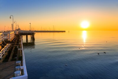 Mole in Sopot beim Sonnenaufgang