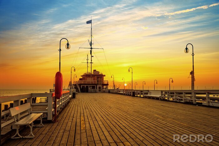 Bild Mole in Sopot in abendlicher Sonne