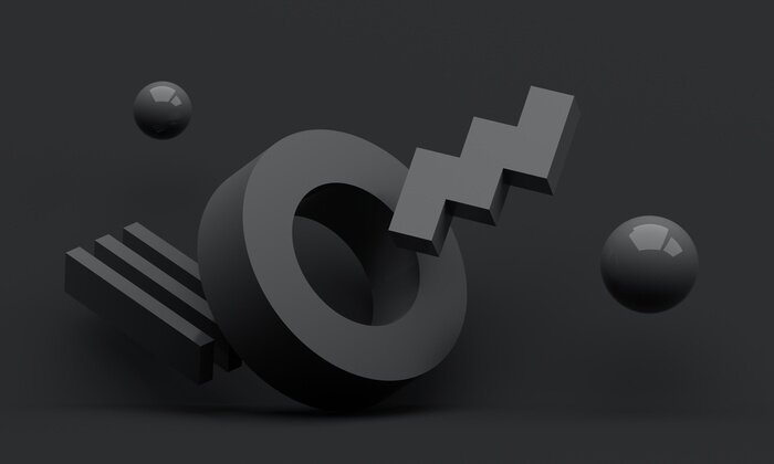 Bild Monochromes Muster mit 3d-Formen