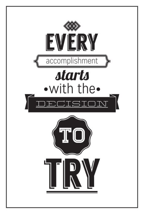 Bild Motivationstext schwarz und weiß