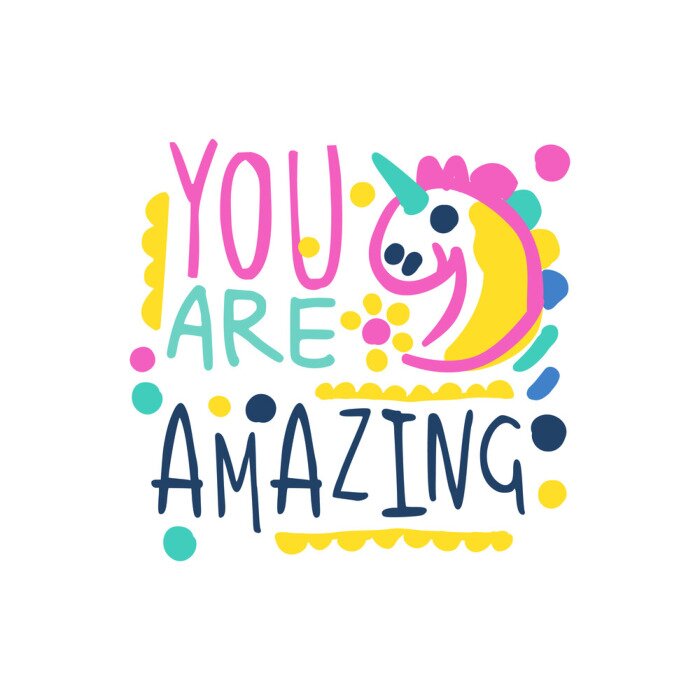 Bild Motivierende Aufschrift mit Einhorn