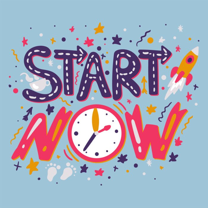 Bild Motivierende Aufschrift mit Uhr