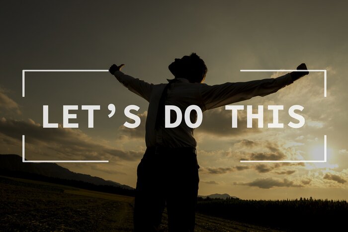 Bild Motivierende Aufschrift und Mensch