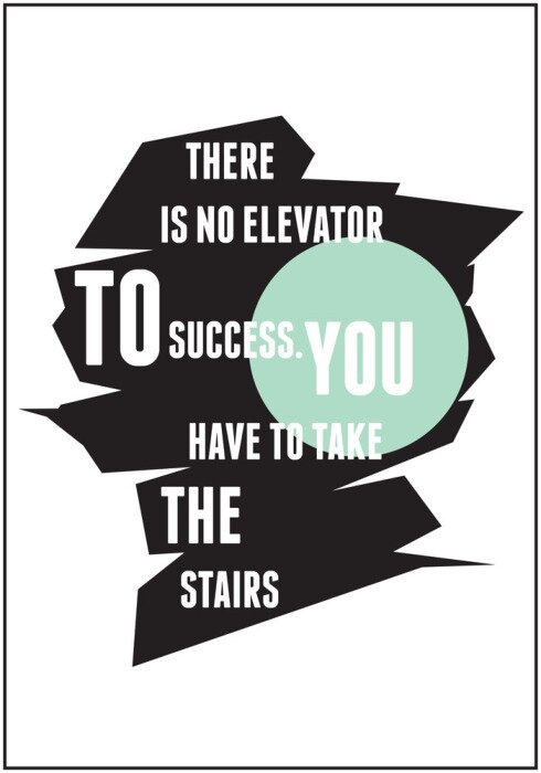 Bild Motivierende Inschrift zum Thema Erfolg auf schwarzem Hintergrund