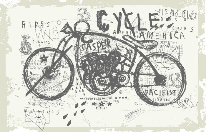 Bild Motorrad Grafik Vintage