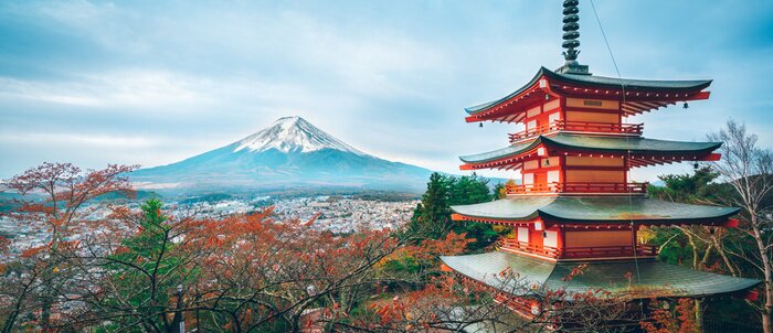 Bild Mount Fuji, Chureito Pagode im Herbst