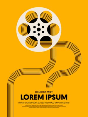 Bild Movie and film festival poster template design modern retro vintage style
