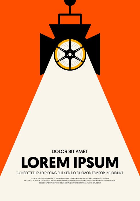 Bild Movie and film poster design template background modern vintage retro style