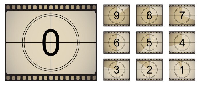 Bild Movie countdown retro cinema. Vector illustration in a flat style.