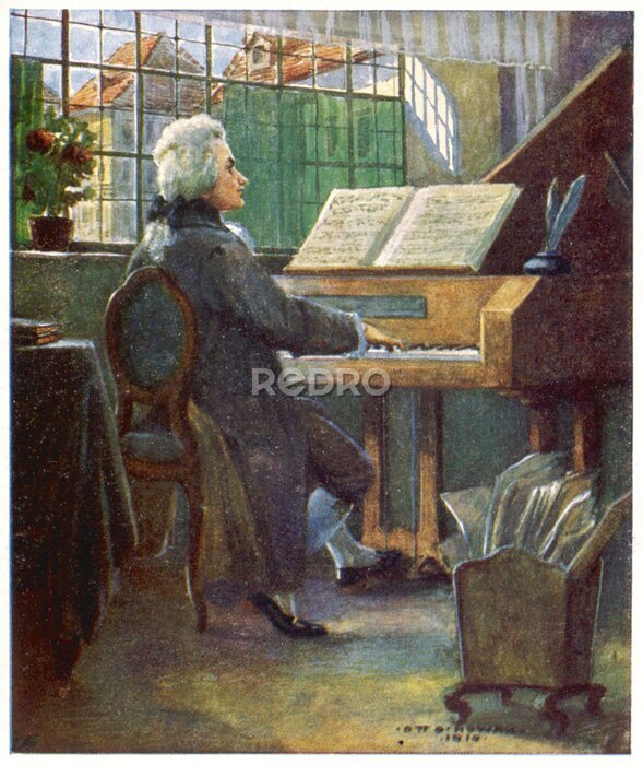 Bild Mozart beim Komponieren