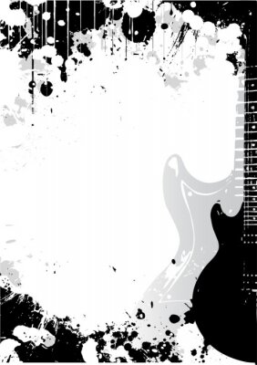 Bild Musik Gitarre in Schwarz-Weiß-Abbildung