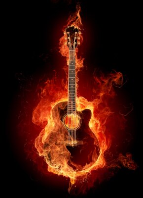 Bild Musik Gitarre Komposition brennend