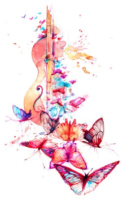 Bild Musik in Form von Schmetterlingen