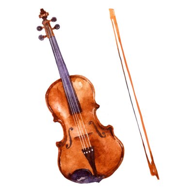 Musik Instrumente Violine Aquarell-Grafik