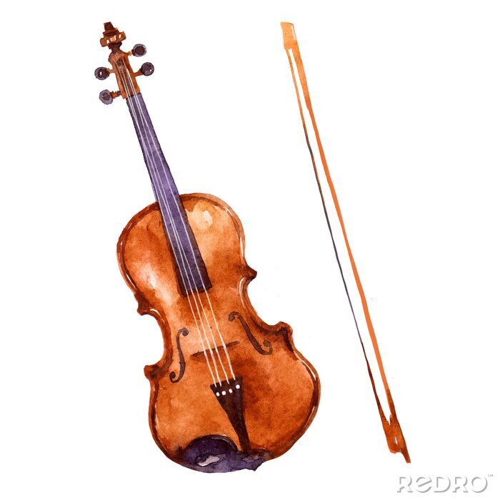 Bild Musik Instrumente Violine Aquarell-Grafik