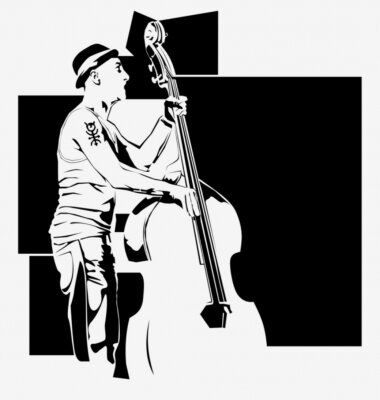 Bild Musik Schwarz-Weiß-Illustration