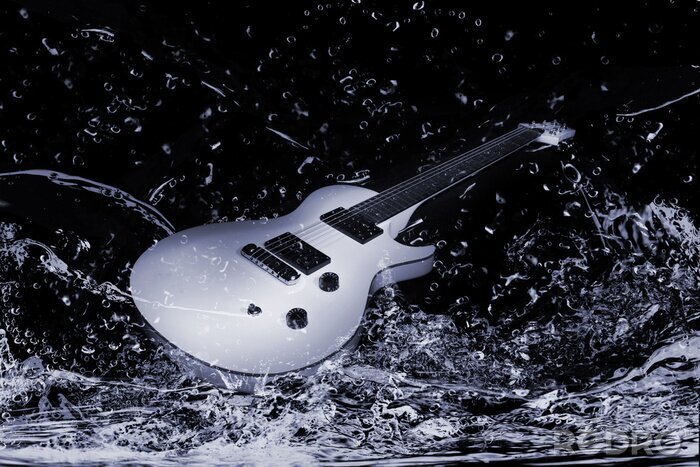 Bild Musik und Gitarre auf dem Wasser