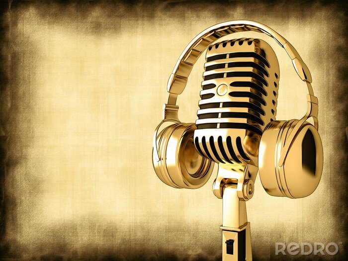 Bild Musik und goldenes Mikrofon