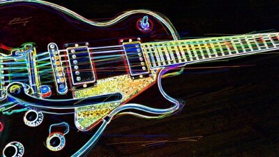 Bild Musikalische Illustration mit einer Neongitarre