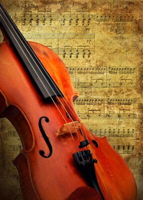 Bild Musikalische Partitur mit Violine