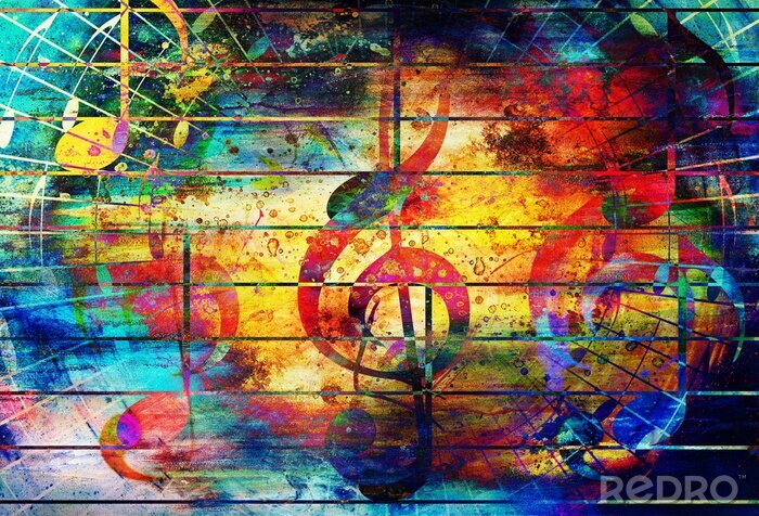 Bild Musikalisches Graffiti mit Violinschlüssel