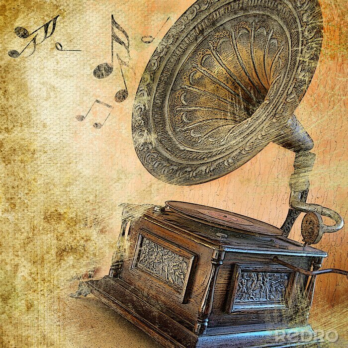 Bild Musikalisches Grammophon in einem alten Stil