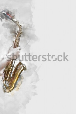 Bild Musiker mit Saxophon