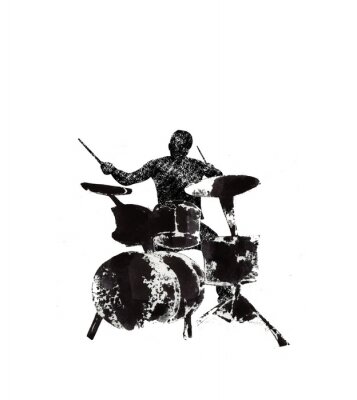 Musiker spielt das Schlagzeug