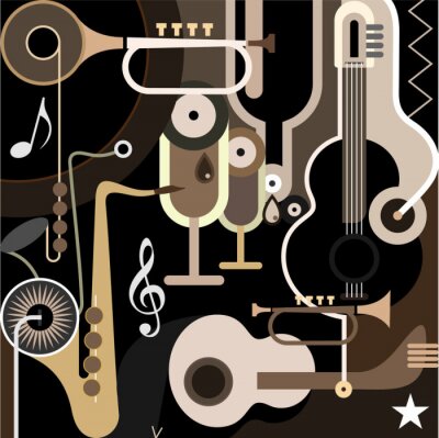 Bild Musikgemalte kubistische Darstellung der Musik