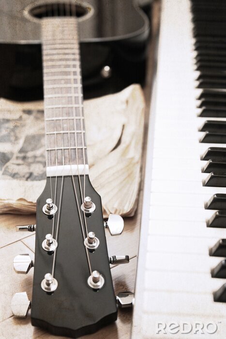 Bild Musikinstrumente nebeneinander