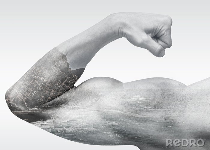 Bild Muskulöser Arm mit einem Strand-Motiv