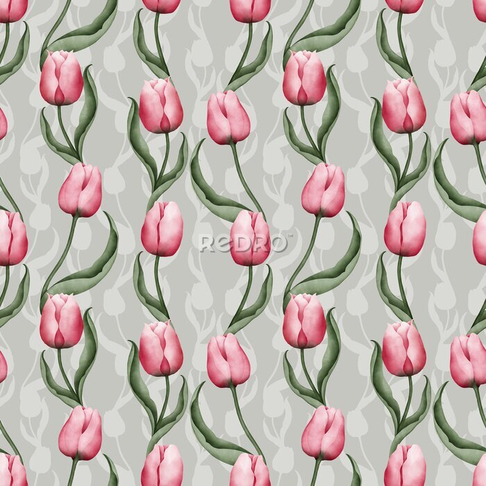 Bild Muster aus abstrakten rosa Tulpen