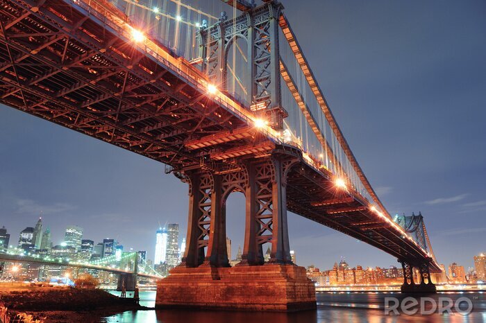 Bild Nacht in der Stadt und Manhattan Bridge