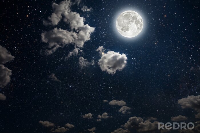 Bild Nachthimmel mit den Sternen und Vollmond