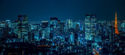 Nächtliches Panorama von Tokio