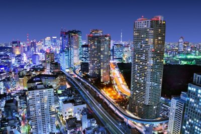 Nächtliches Tokio auf Panorama