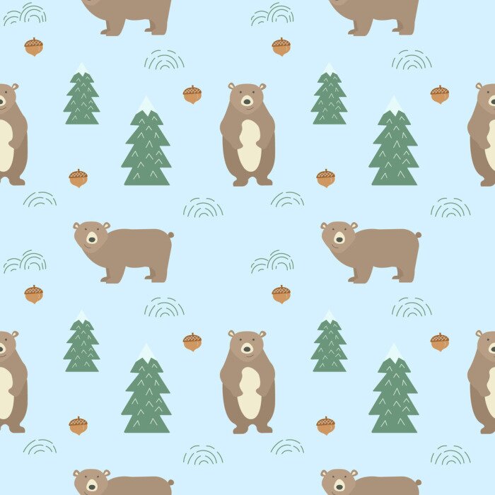 Bild Nahtlose Hintergrund mit süßen Bären. Cartoon-Stil.