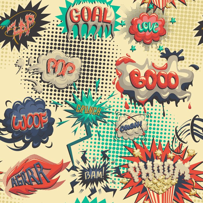 Bild Nahtlose Muster der Comic-Symbol