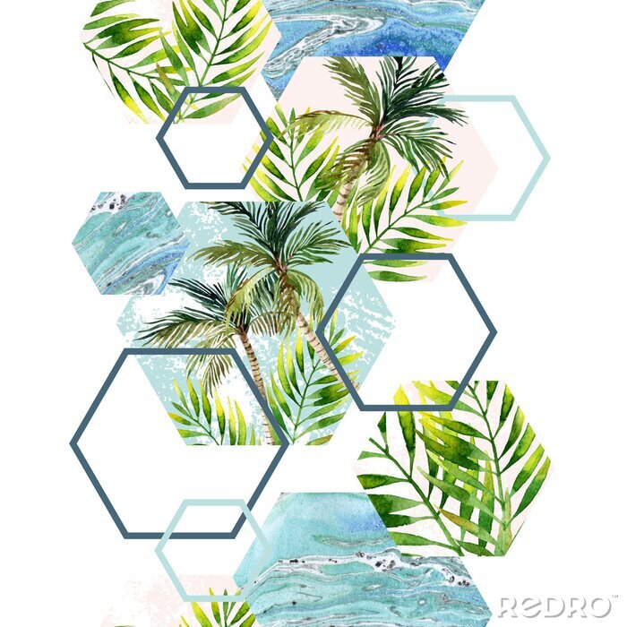 Bild Naturmotiv und geometrische Figuren