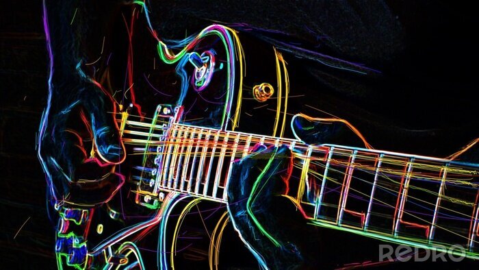 Bild Neonfarbene Streichinstrumente