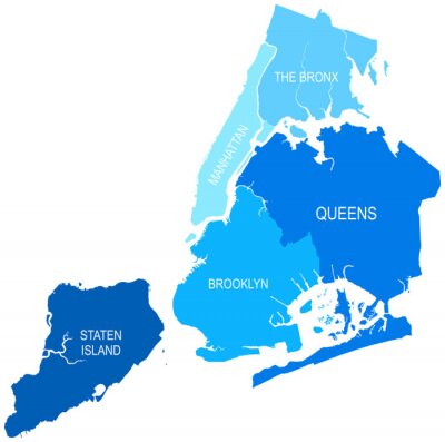 New York City-Karte - vektorabbildung